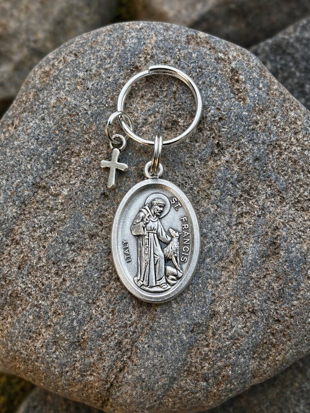 St. Francis Pet Collar Medal Dog Tag Silver | Handmade - Picture 4 of 5